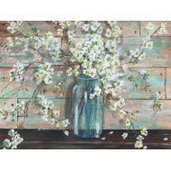 Posterazzi Blossoms in Mason Jar Canvas Art - Tre Sorelle Studios (22 x 28)