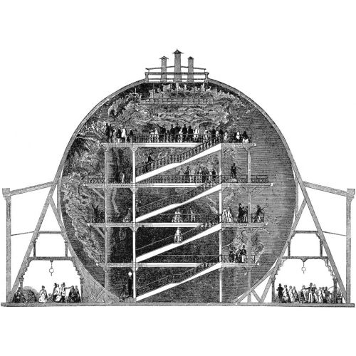  Posterazzi WyldS Great Globe 1851 Ncross Section Of The Giant Globe Designed By James Wyld At Leicester Square In London In Which Visitors Could Explore Model Continents Mountain Ranges And O
