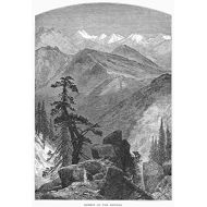 Posterazzi California Yosemite 1872 Nview Of The Summit Of The Sierra Nevada Range California Wood Engraving 1872 Poster Print by (18 x 24)