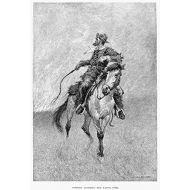 Posterazzi Cowboy NCowboy Lighting The Range. Wood Engraving 1891 After A Drawing By Frederic Remington (1861 1908). By Poster Print By by, (18 x 24)