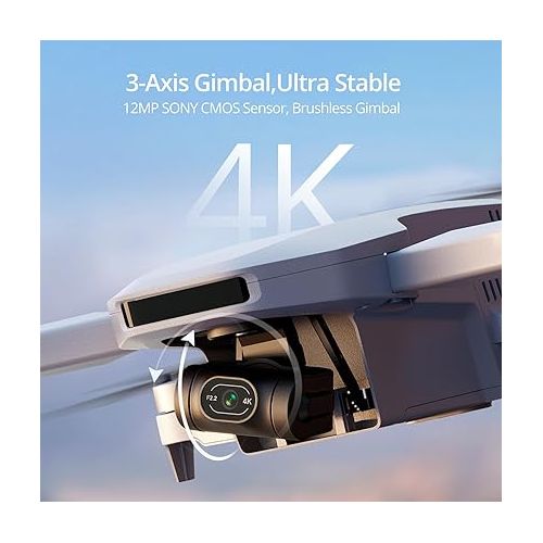  Potensic ATOM 3-Axis Gimbal 4K GPS Drone, Under 249g, 96 Mins Flight, Max 6KM Transmission, Visual Tracking, 4K/30FPS QuickShots, Lightweight for Adults and Beginners, Fly More Combo