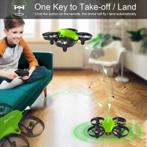  [아마존 핫딜]  [아마존핫딜]Potensic Upgraded A20 Mini Drone Easy to Fly Even to Kids and Beginners, RC Helicopter Quadcopter with Auto Hovering, Headless Mode, Extra Batteries and Remote Control-Green