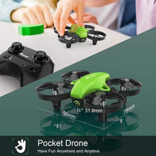  [아마존 핫딜]  [아마존핫딜]Potensic Upgraded A20 Mini Drone Easy to Fly Even to Kids and Beginners, RC Helicopter Quadcopter with Auto Hovering, Headless Mode, Extra Batteries and Remote Control-Green