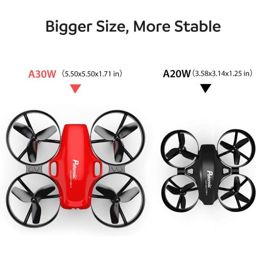  [아마존 핫딜]  [아마존핫딜]Potensic A30W FPV Drone with Camera, Mini RC Nano Quadcopter with Camera, Auto Hovering, Route Setting, Gravity Induction Mode and 500mAh Detachable Battery (red)