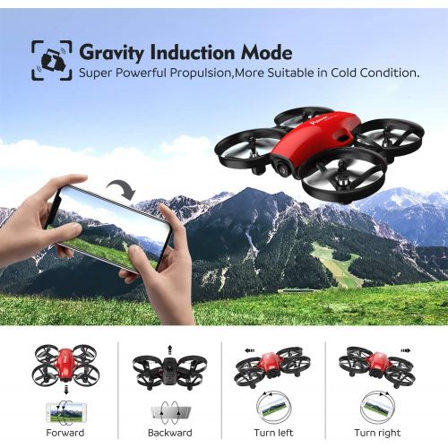  [아마존 핫딜]  [아마존핫딜]Potensic A30W FPV Drone with Camera, Mini RC Nano Quadcopter with Camera, Auto Hovering, Route Setting, Gravity Induction Mode and 500mAh Detachable Battery (red)