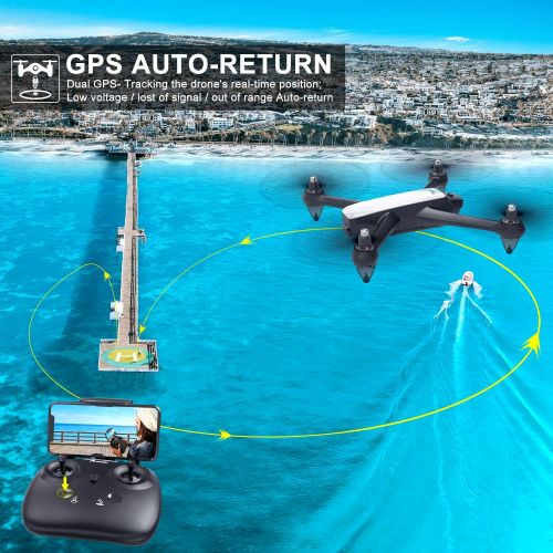  [아마존 핫딜]  [아마존핫딜]GPS Drone with Camera,Live Video 1080P HD FPV, RC Quadcopter with 110° FOV Potensic D60 Wide-Angle 5G WiFi Follow Me,Altitude Hold,Long Control Range, GPS Return Home, Brushless Mo