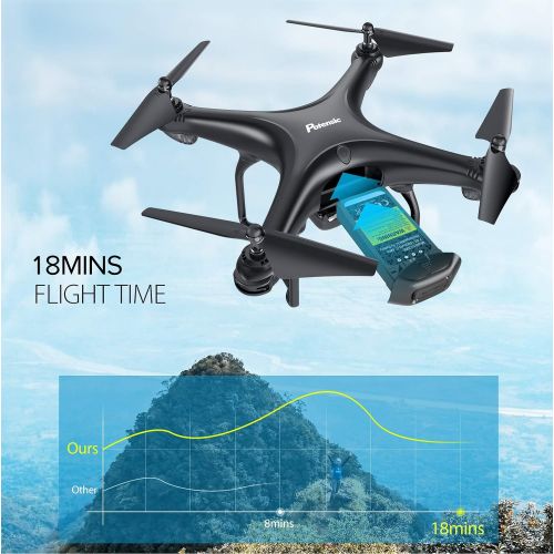  [아마존핫딜][아마존 핫딜] Potensic D58 FPV Drone with Camera for Adult, 1080P 5G WiFi FPV Live Transmission,RC Quadcotper Helicopter for Kids Expert, Auto Return, 120 Angle Adjustable 90° Lens, 18mins Fligh