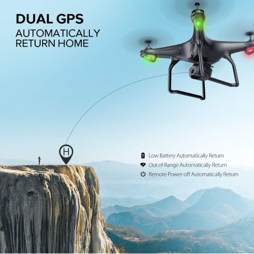 [아마존핫딜][아마존 핫딜] Potensic D58 FPV Drone with Camera for Adult, 1080P 5G WiFi FPV Live Transmission,RC Quadcotper Helicopter for Kids Expert, Auto Return, 120 Angle Adjustable 90° Lens, 18mins Fligh