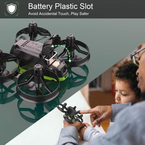  [아마존베스트]Potensic Upgraded A20 Mini Drone Easy to Fly Even to Kids and Beginners, RC Helicopter Quadcopter with Auto Hovering, Headless Mode, Extra Batteries and Remote Control-Green