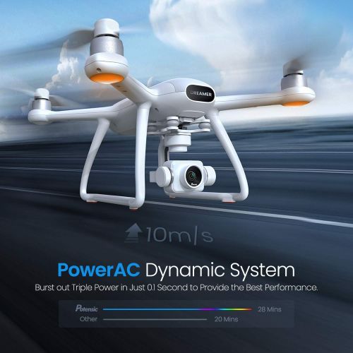  Potensic Dreamer Pro 4K Drones with Camera for Adults, 3-Axis Gimbal GPS Quadcopter with 2KM FPV Transmission Range, 28mins Flight, Brushless Motor, Auto-Return, Portable Carry cas