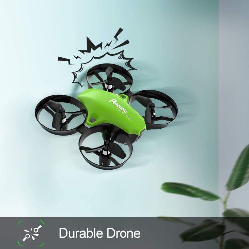  [아마존베스트]Potensic Upgraded A20 Mini Drone Easy to Fly Drone for Kids and Beginners, RC Helicopter Quadcopter with Auto Hovering, Headless Mode, Remote Control and 3 Batteries - Green