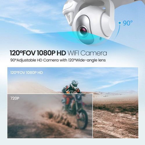  Potensic Dual GPS FPV RC Drone, 1080P Camera Live Video and GPS Return Home Quadcopter with WiFi Camera - Follow Me, Altitude Hold, 2500mAh Battery Long Control Range