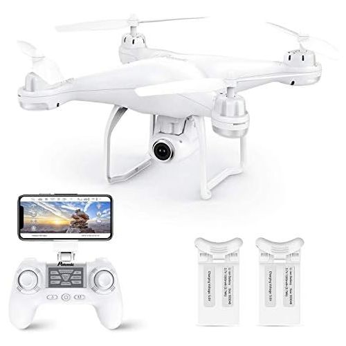  Potensic T25 GPS FPV RC Drone with Camera Live Video and GPS Return Home Quadcopter w Adjustable Wide-Angle 1080P HD WiFi Fo, White