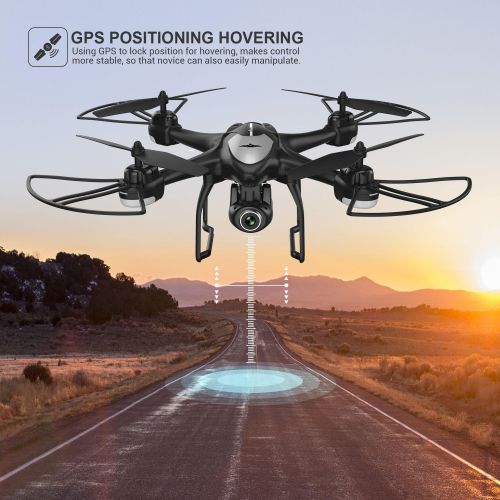  Potensic T18 GPS FPV RC Drone with Camera Live Video and GPS Return Home Quadcopter with Adjustable Wide-Angle 1080P HD WIFI Camera