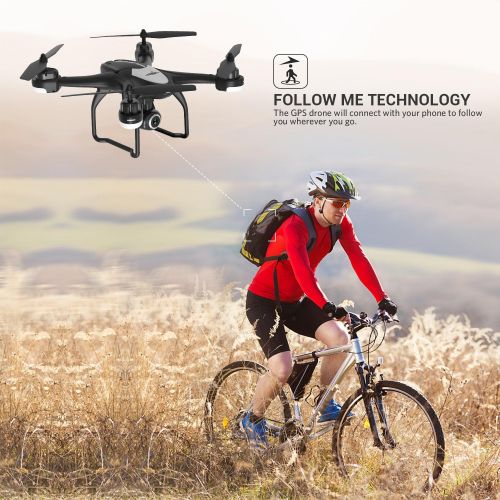  Potensic T18 GPS FPV RC Drone with Camera Live Video and GPS Return Home Quadcopter with Adjustable Wide-Angle 1080P HD WIFI Camera