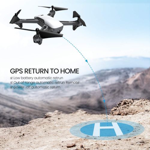  GPS Drones, Potensic D50 Quadcopter with Camera Live Video,GPS Return Home, Follow Me, Long Control Range, 5G WiFi Transmission, Great Gift