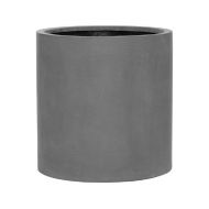 Pottery Pots Elegant Grey Cylinder Flower Pot 17 H x 17 W Indoor and Patio Planter