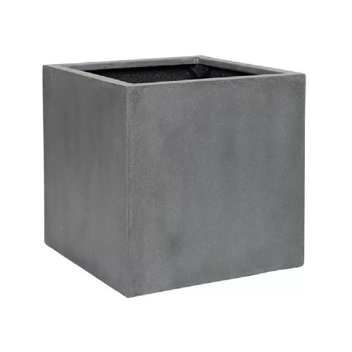  Pottery Pots Elegant Fiberstone Cube Planter Grey Pot - 12x12x12