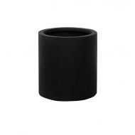 Pottery Pots Elegant Black Cylinder Flower Pot 11.5 H x 11.5 W Indoor and Patio Planter