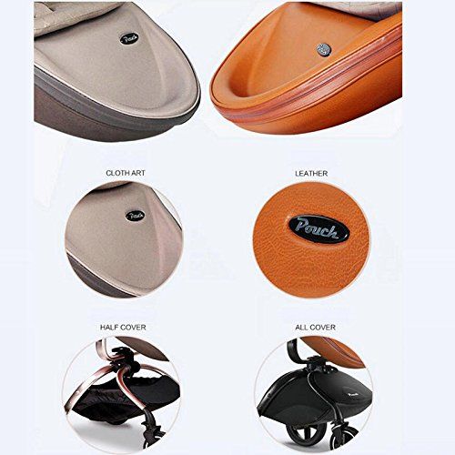  Pouch 2 in 1 fold Baby Stroller Set, Aluminium Alloy Frame Baby Pushchair, Rubber Wheel Baby Pram (Coffee)