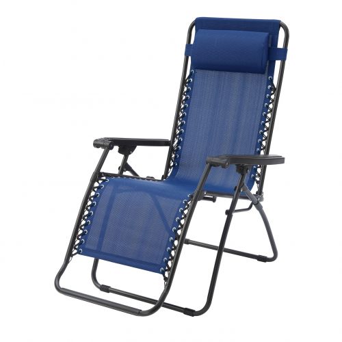  Poundex Lizkona All-Weather Outdoor Foldable Zero Gravity Chairs With Headrest (Set of 2)