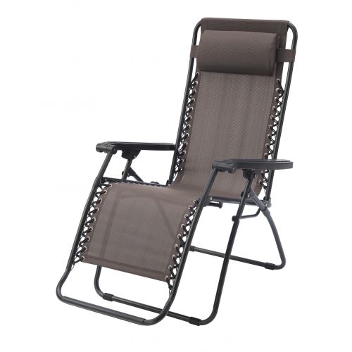  Poundex Lizkona All-Weather Outdoor Foldable Zero Gravity Chairs With Headrest (Set of 2)