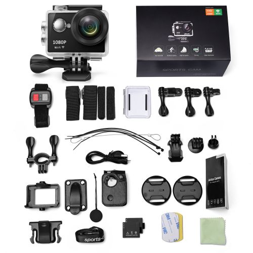  PowMax WW-54 Waterproof Action Camera 4K WiFi Waterproof Sports Camera 170° Ultra Wide-Angle Len with Rechargeable Batteries and Portable Package