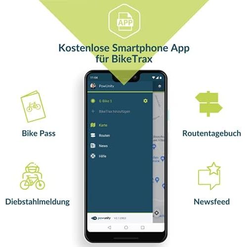  [아마존베스트]BikeTrax E-Bike GPS Tracker (Theft Alert, Live Tracking, Route Journal) for Bosch, Brose, Shimano, Motorcycle, Universal