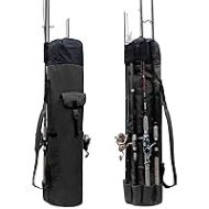 Powcan Fishing Rod Bag, Fishing Rod Case, Waterproof Fishing Tackle Bag with Various Pockets for Outdoor Fishing, Length: 123 cm