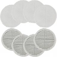 Poweka Replacement Mop Pads for Compatible with Bis-Sell Spinwave 2124 2039A 2307 23157 20391 20399 - Hard Floor Mop Pads Kit (Included 4 Soft Pads+4 Scrubby Pads)
