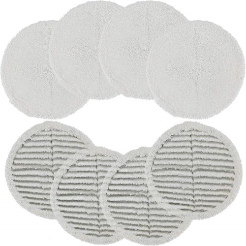  Poweka Replacement Mop Pads for Compatible with Bis-Sell Spinwave 2124 2039A 2307 23157 20391 20399 - Hard Floor Mop Pads Kit (Included 4 Soft Pads+4 Scrubby Pads)