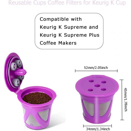  Poweka 6 Reusable Coffee Filter Compatible with K-Cup Keurig Supreme and K Supreme Plus Coffee Makers,Refillable Filters Coffee Capsule Cups