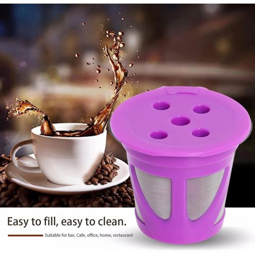  Poweka 6 Reusable Coffee Filter Compatible with K-Cup Keurig Supreme and K Supreme Plus Coffee Makers,Refillable Filters Coffee Capsule Cups