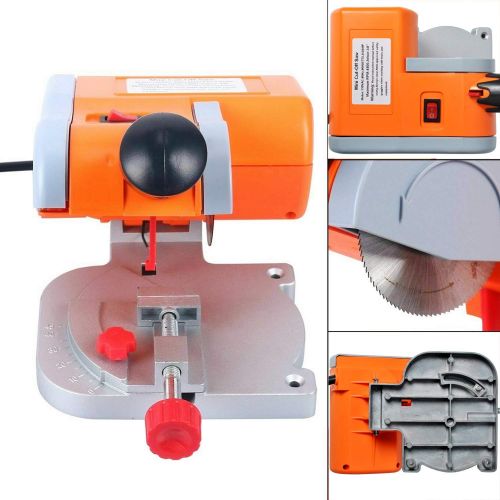  [아마존베스트]Poweka Mini Cut-off Miter Saw for Cutting Metal Wood Plastic Arts & Crafts, 110V Benchtop Cut Off Miter Power Saw Tool with 2 Blade 1/2 Cuting Depth Miter