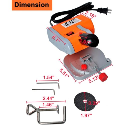  [아마존베스트]Poweka Mini Cut-off Miter Saw for Cutting Metal Wood Plastic Arts & Crafts, 110V Benchtop Cut Off Miter Power Saw Tool with 2 Blade 1/2 Cuting Depth Miter