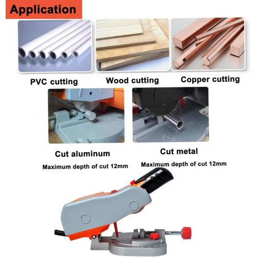  [아마존베스트]Poweka Mini Cut-off Miter Saw for Cutting Metal Wood Plastic Arts & Crafts, 110V Benchtop Cut Off Miter Power Saw Tool with 2 Blade 1/2 Cuting Depth Miter