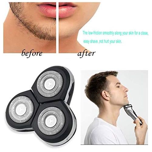  Razor Heads RQ12 Compatible with Phi lips Norelco RQ11 RQ10 Sensotouch 3D 1260X 1280X 1290X RQ1180 Arcitec Electric Shaver Mens Triple 3D with Cleaning Brush Poweka