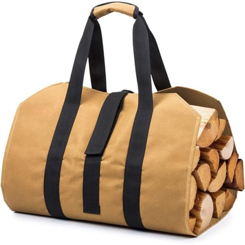  Poweka Firewood Log Carrier Bag Durable Wood Tote Fireplace Stove Accessories with Handles for Camping Gifts