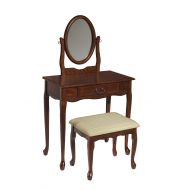 Powell Company Powell Woodland Cherry Bench Vanity Mirror