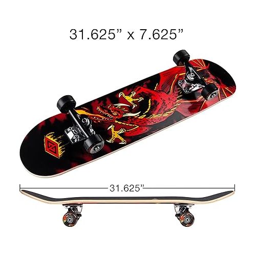  Powell Golden Dragon Complete Skateboard - Flying Dragon (7.625