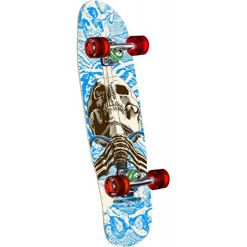  Powell Peralta Skateboard Complete Mini Cruiser Skull and Sword Blue 8.0 x 30