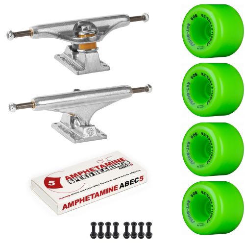  Powell-Peralta Old School Skateboard Pack Independent 159 Trucks Rat Bones Green Wheels W/Bearings