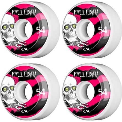  Powell-Peralta Ripper 4 54mm 97a White W/BLK/Pink Wheels Set