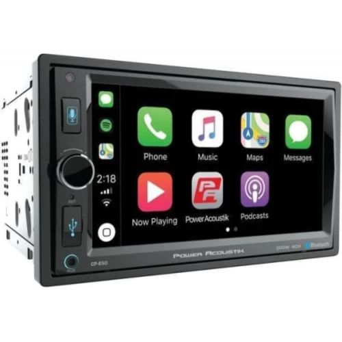  POWER ACOUSTIK CP-650 Double DIN Bluetooth In-Dash Digital Media Car Stereo Receiver with Touchscreen, Apple CarPlay, 6.5