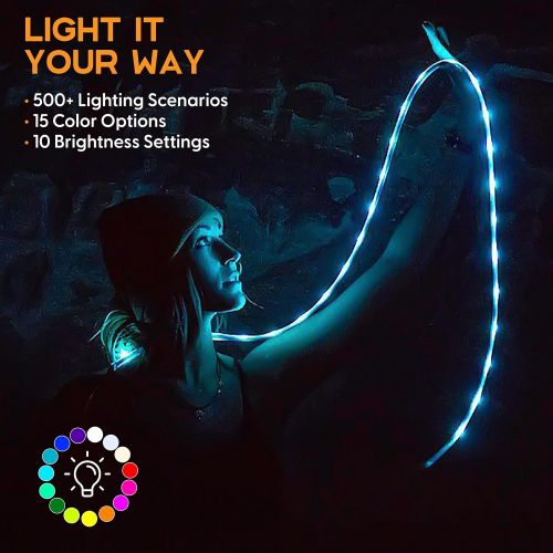  Power Practical Luminoodle Basecamp - 20 ft LED Outdoor String Lights - 12V Outdoor Color Changing Lighting Strip with Remote for Boats, RV, Camping, Patio - Waterproof Light Rope