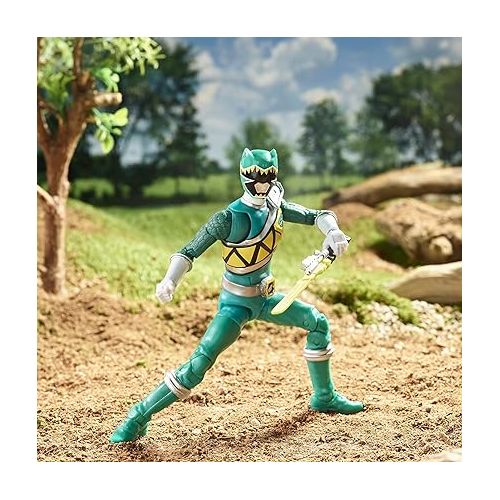  Power Rangers Lightning Collection Dino Charge Green Ranger 6-Inch Premium Collectible Action Figure Toy with Accessories, Ages 4 and Up