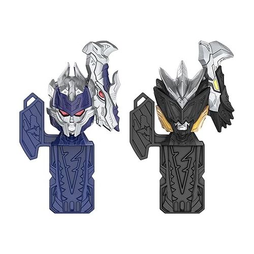  Power Rangers Dino Fury Blue Tricera Blade and Black Stego Spike Zord Toys for Kids Ages 4 and Up Zord Link Mix-and-Match Custom Build System