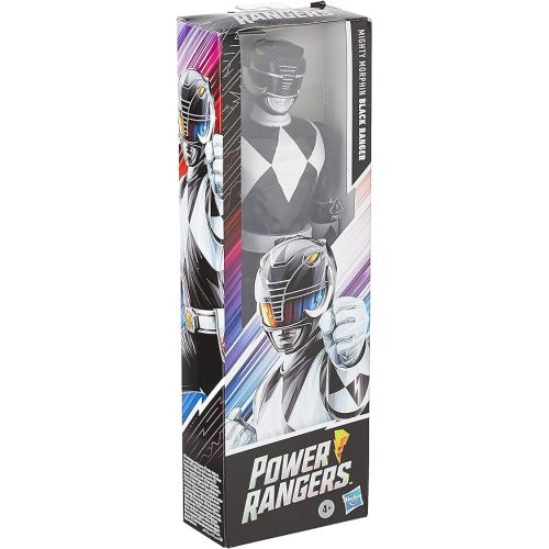  Power Rangers Mighty Morphin Black Ranger 12-Inch Action Figure Toy Inspired by Classic TV Show, with Power Axe Accessory