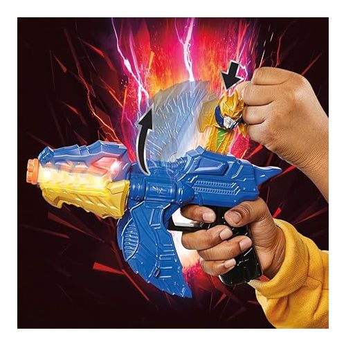  Power Rangers Dino Fury Gold Fury Blade Blaster Superhero Costume Accessory Ranger Morpher with Electronics Great Gift for Kids Ages 5 & Up