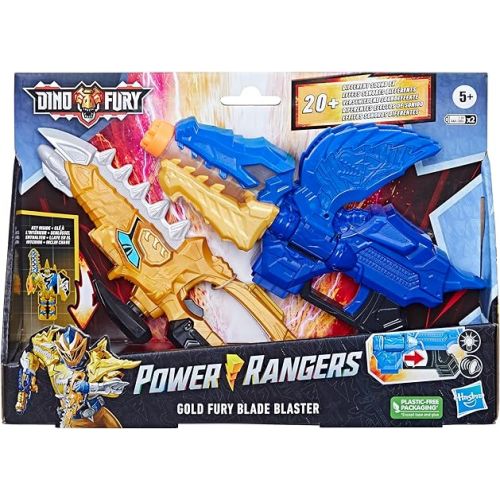  Power Rangers Dino Fury Gold Fury Blade Blaster Superhero Costume Accessory Ranger Morpher with Electronics Great Gift for Kids Ages 5 & Up